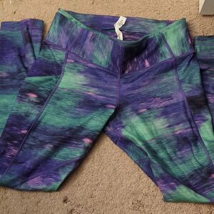 Lululemon Athletics leggings green and purple size 6